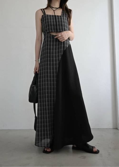 asymmetry panel waist cutout OP
