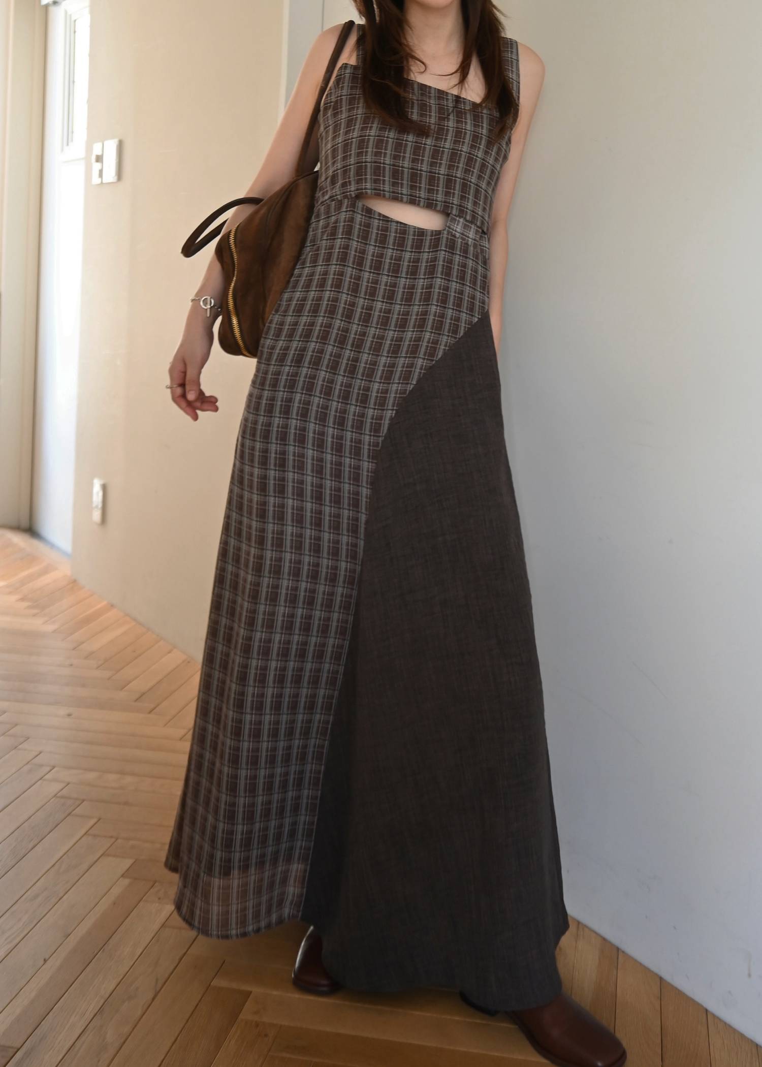 asymmetry panel waist cutout OP