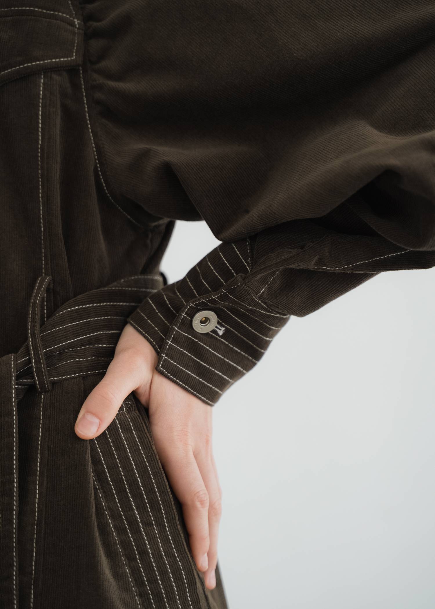 waist ribbon raglan volume sleeve OP