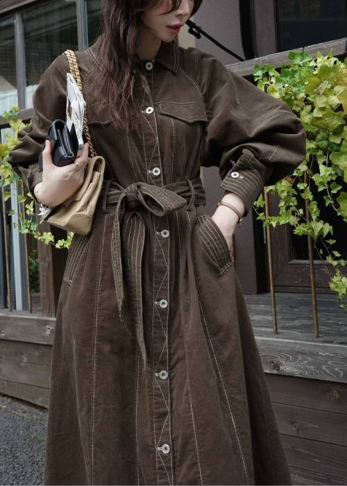 waist ribbon raglan volume sleeve OP