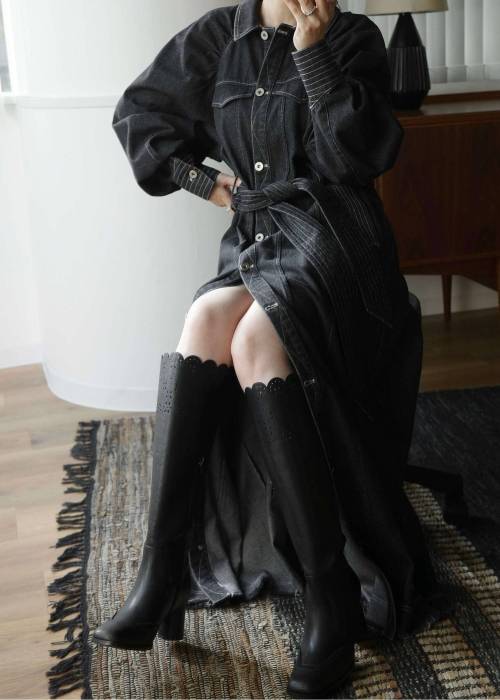 waist ribbon raglan volume sleeve OP