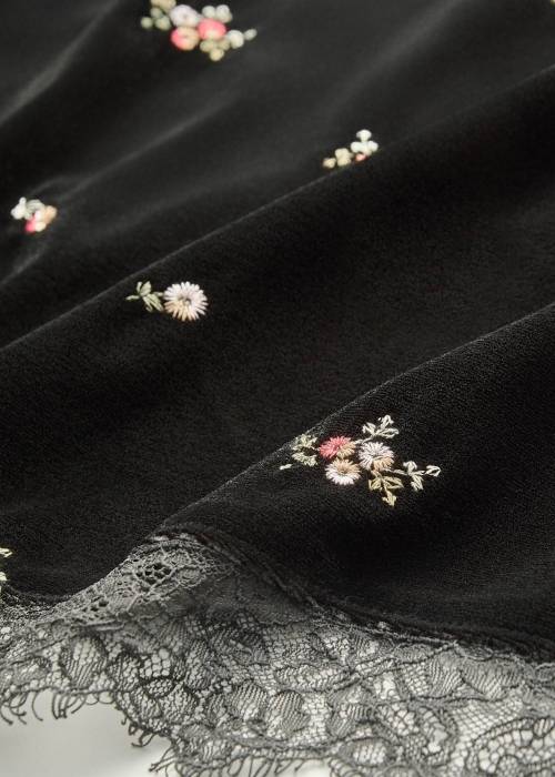 floral embroidery velor OP