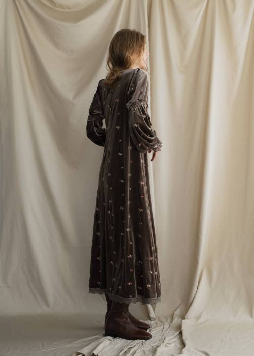floral embroidery velor OP