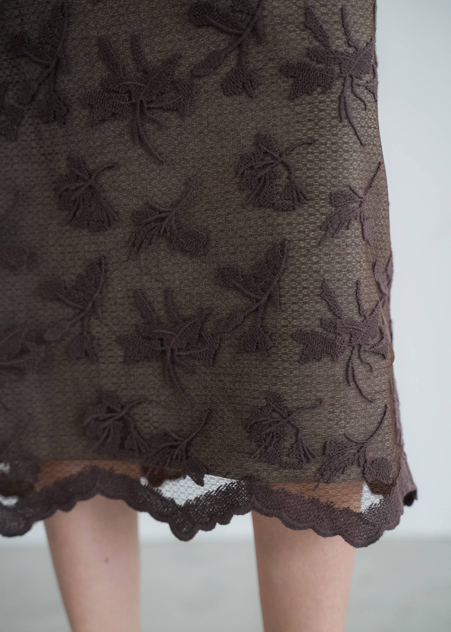 layered lace tuck peplum OP