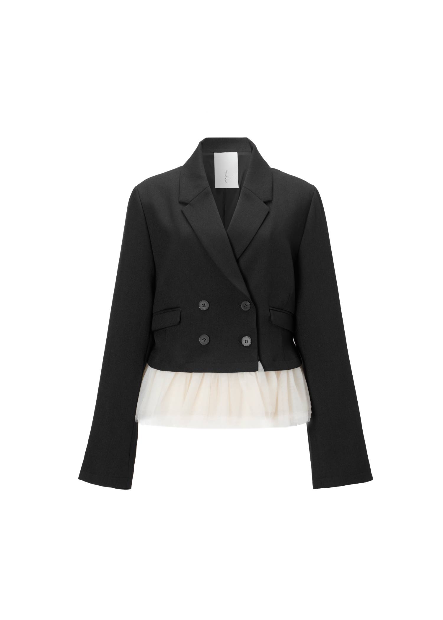 detachable peplum tulle cropped tailored JK
