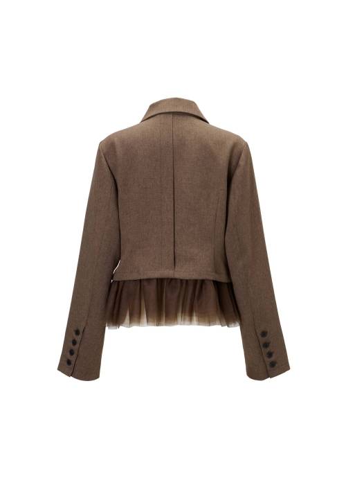 detachable peplum tulle cropped tailored JK