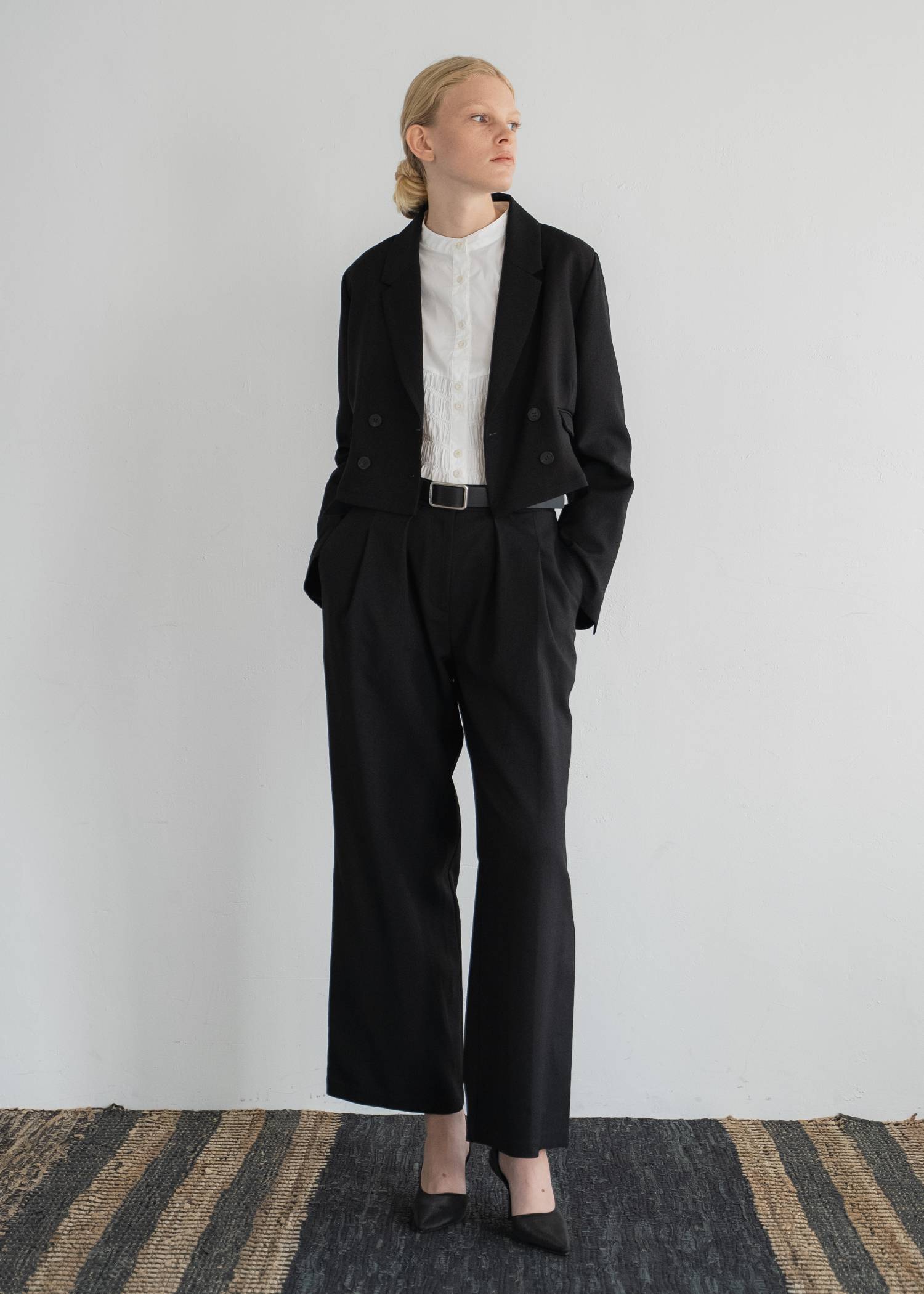 detachable peplum tulle cropped tailored JK
