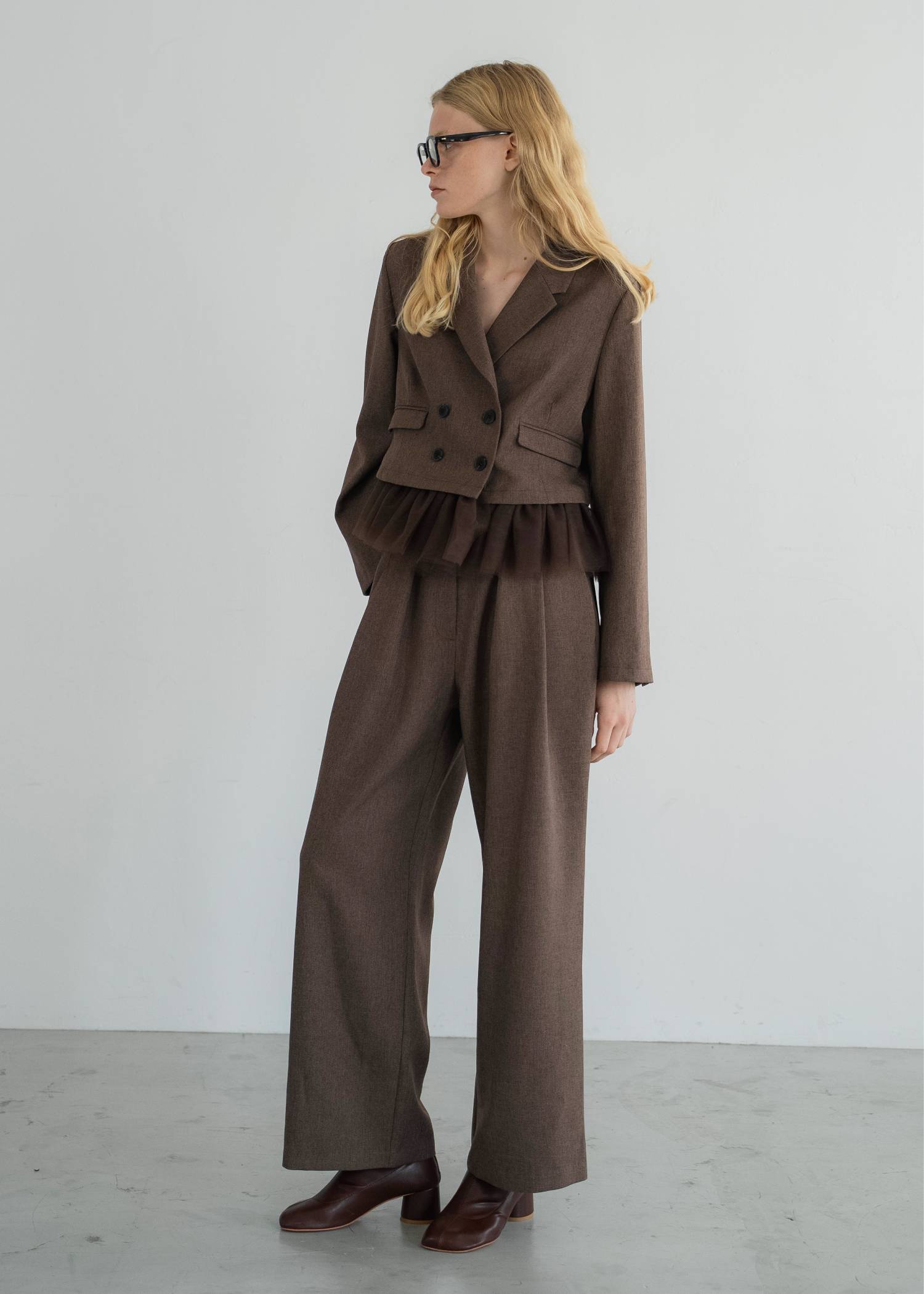 detachable peplum tulle cropped tailored JK