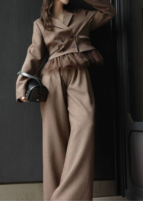 detachable peplum tulle cropped tailored JK