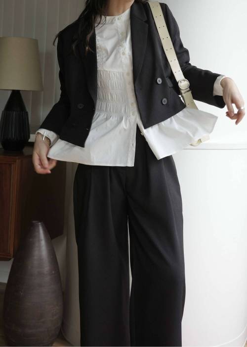 detachable peplum tulle cropped tailored JK