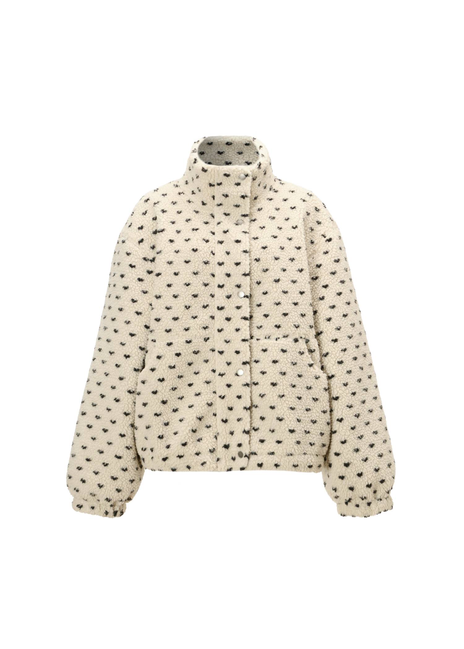 dot jcquard boa zip blouson