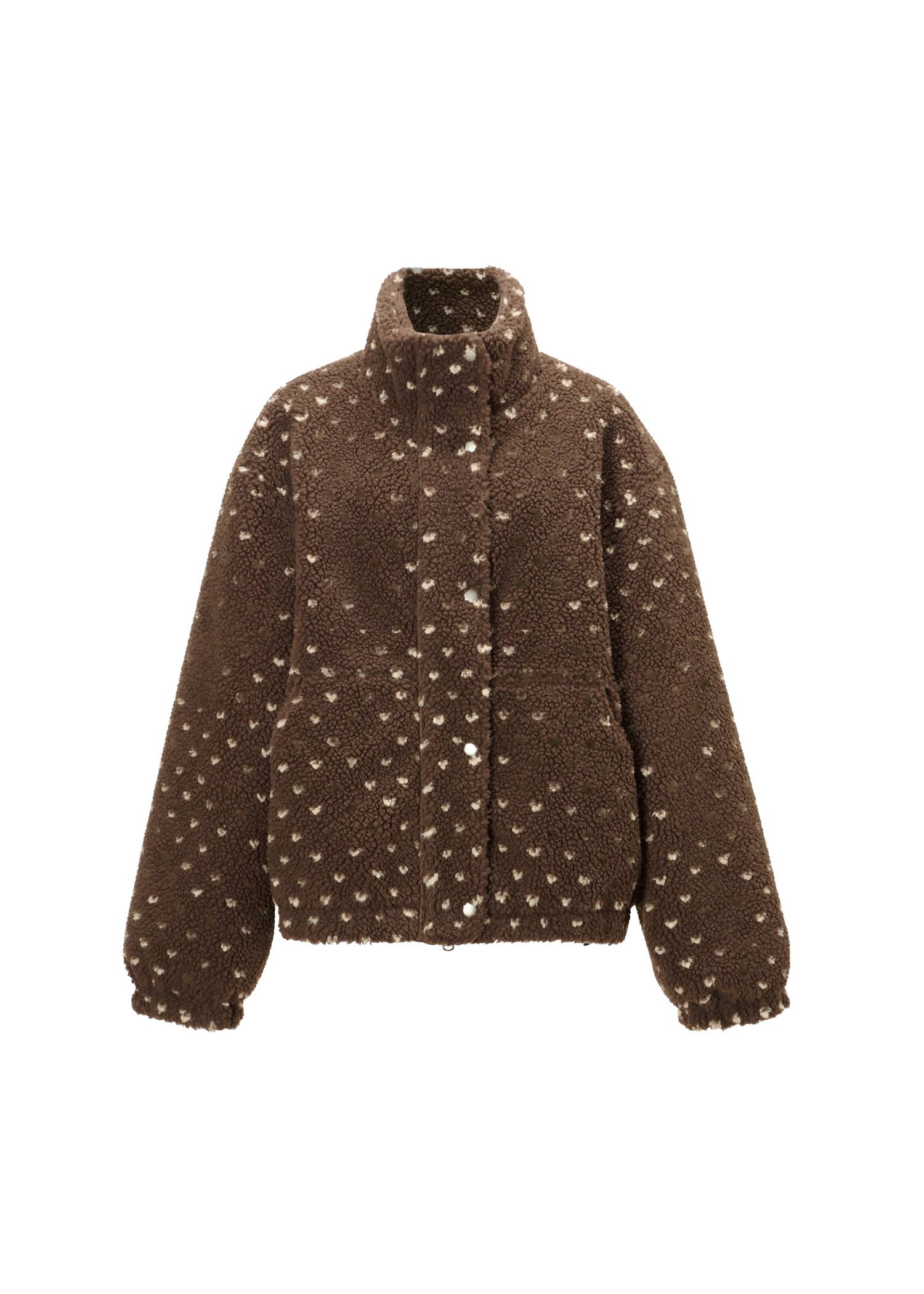 dot jcquard boa zip blouson