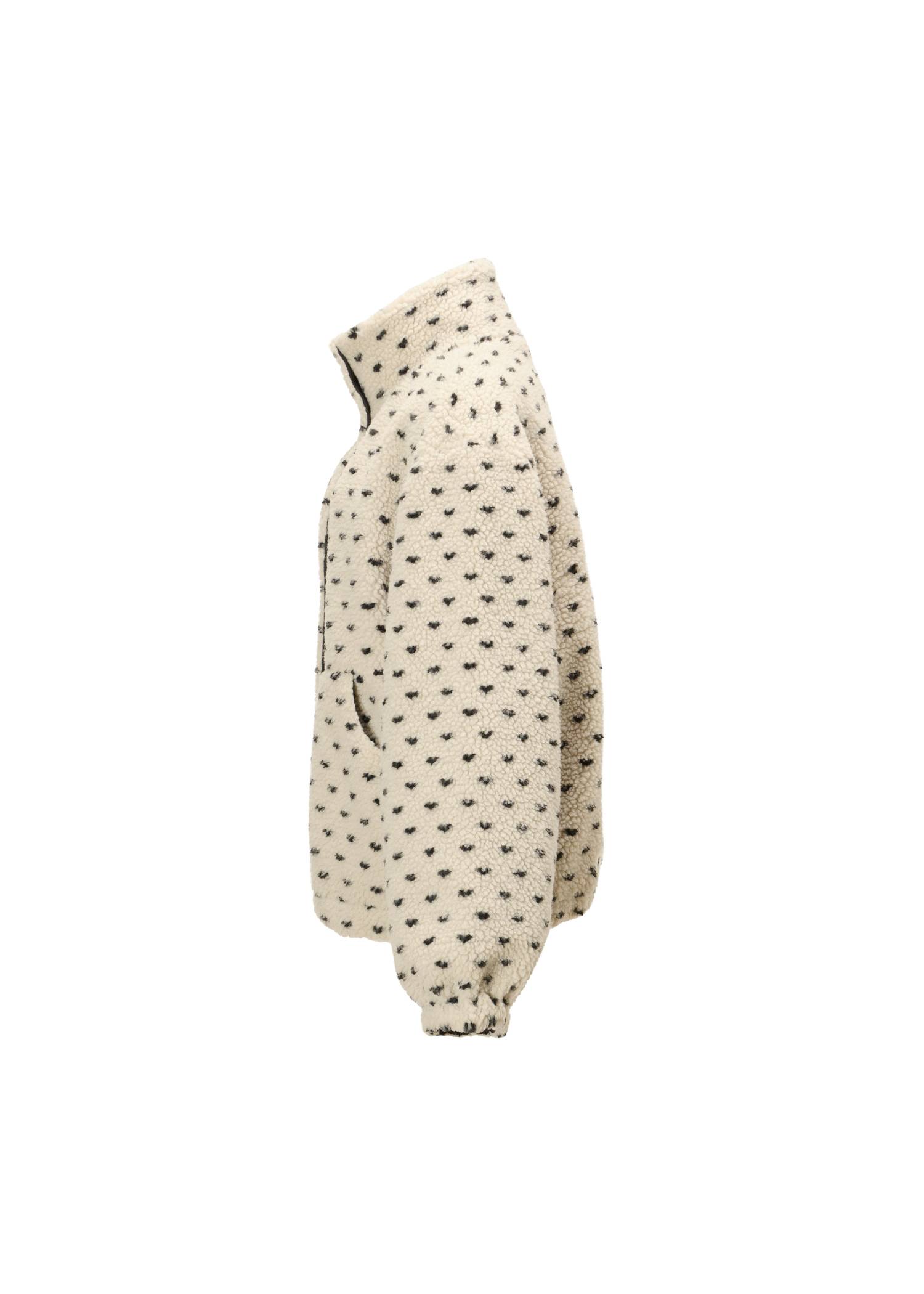 dot jcquard boa zip blouson