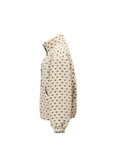dot jcquard boa zip blouson