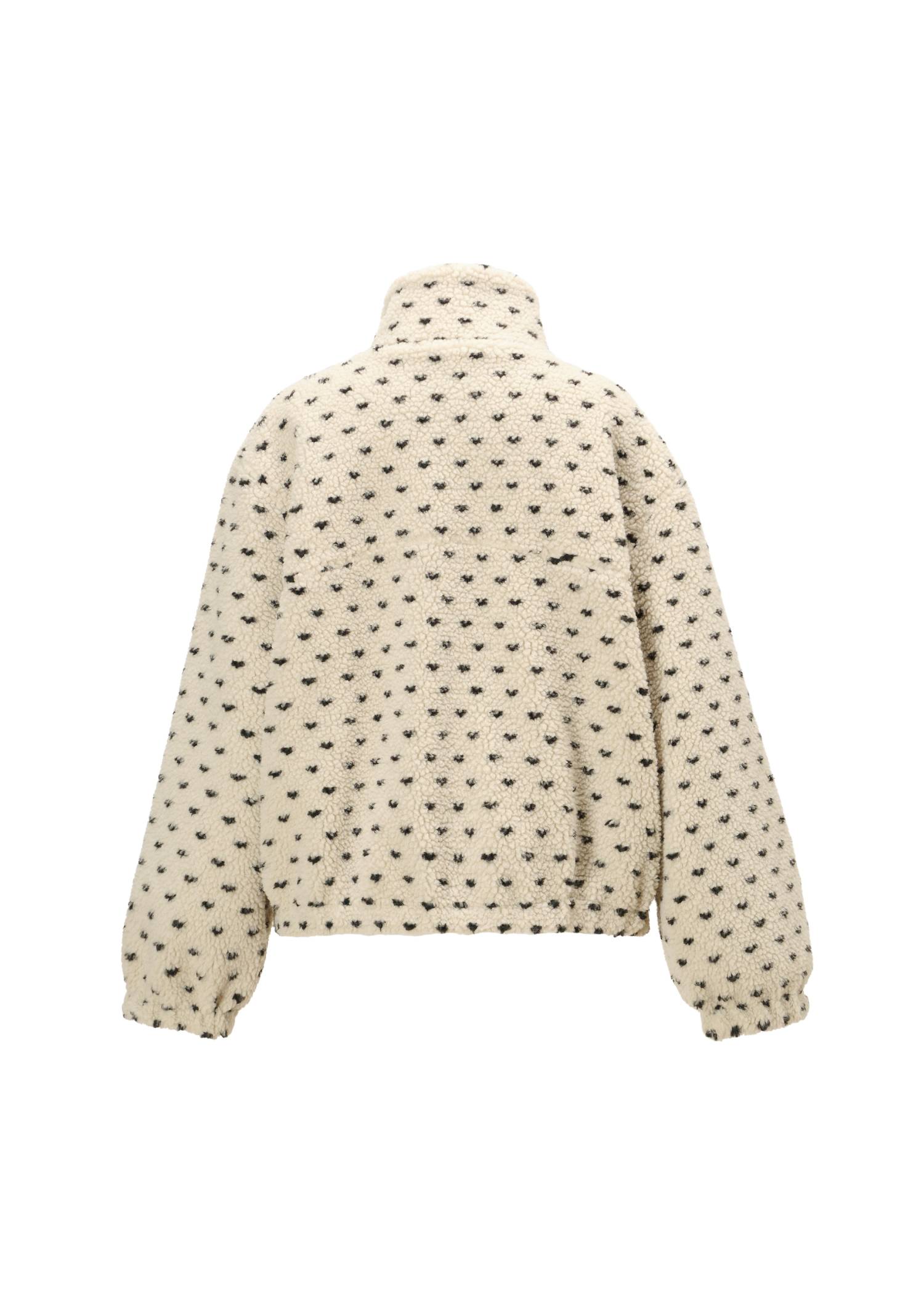 dot jcquard boa zip blouson