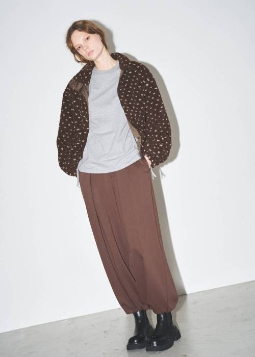 dot jcquard boa zip blouson