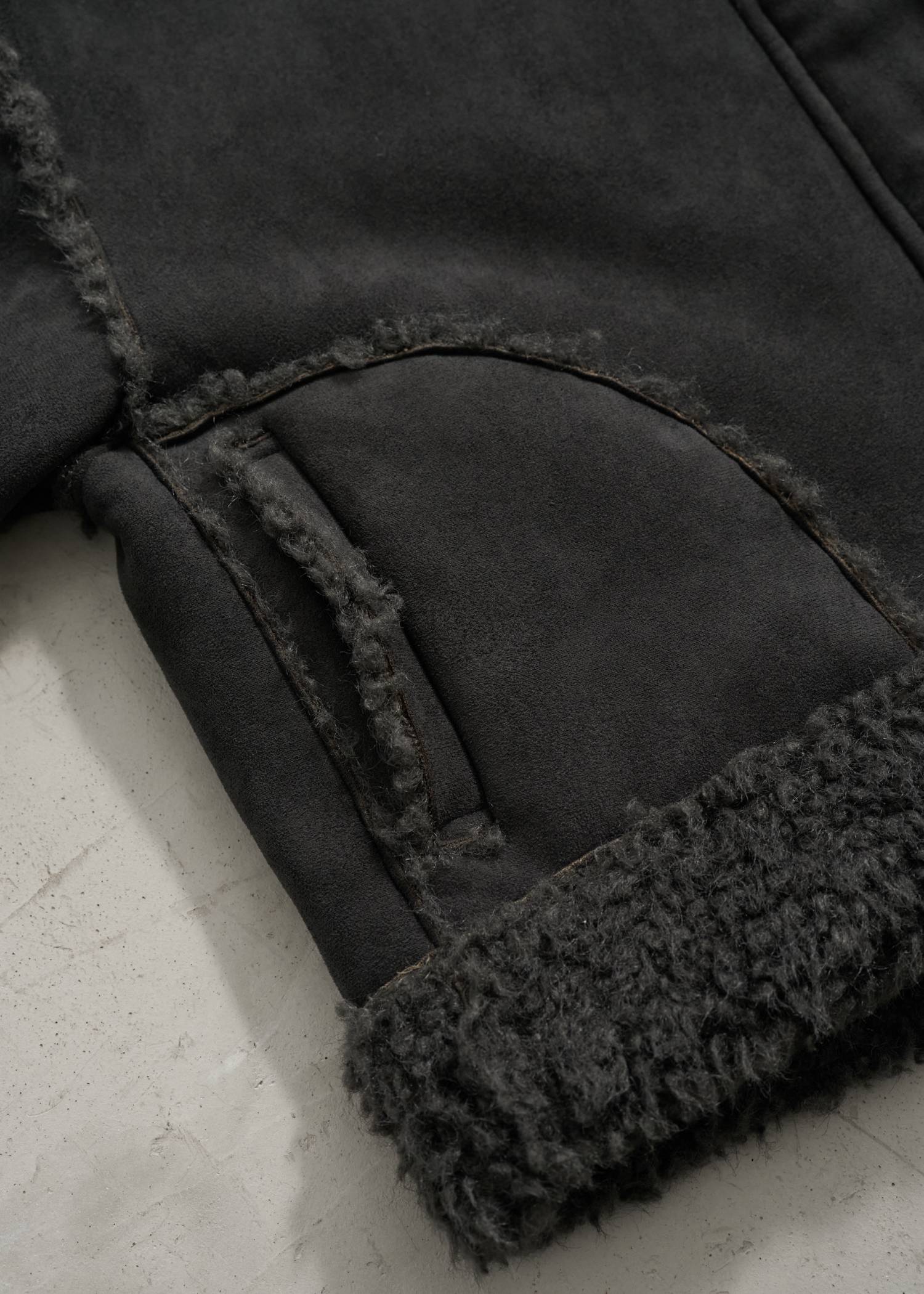 reversible poodle fur bomber JK