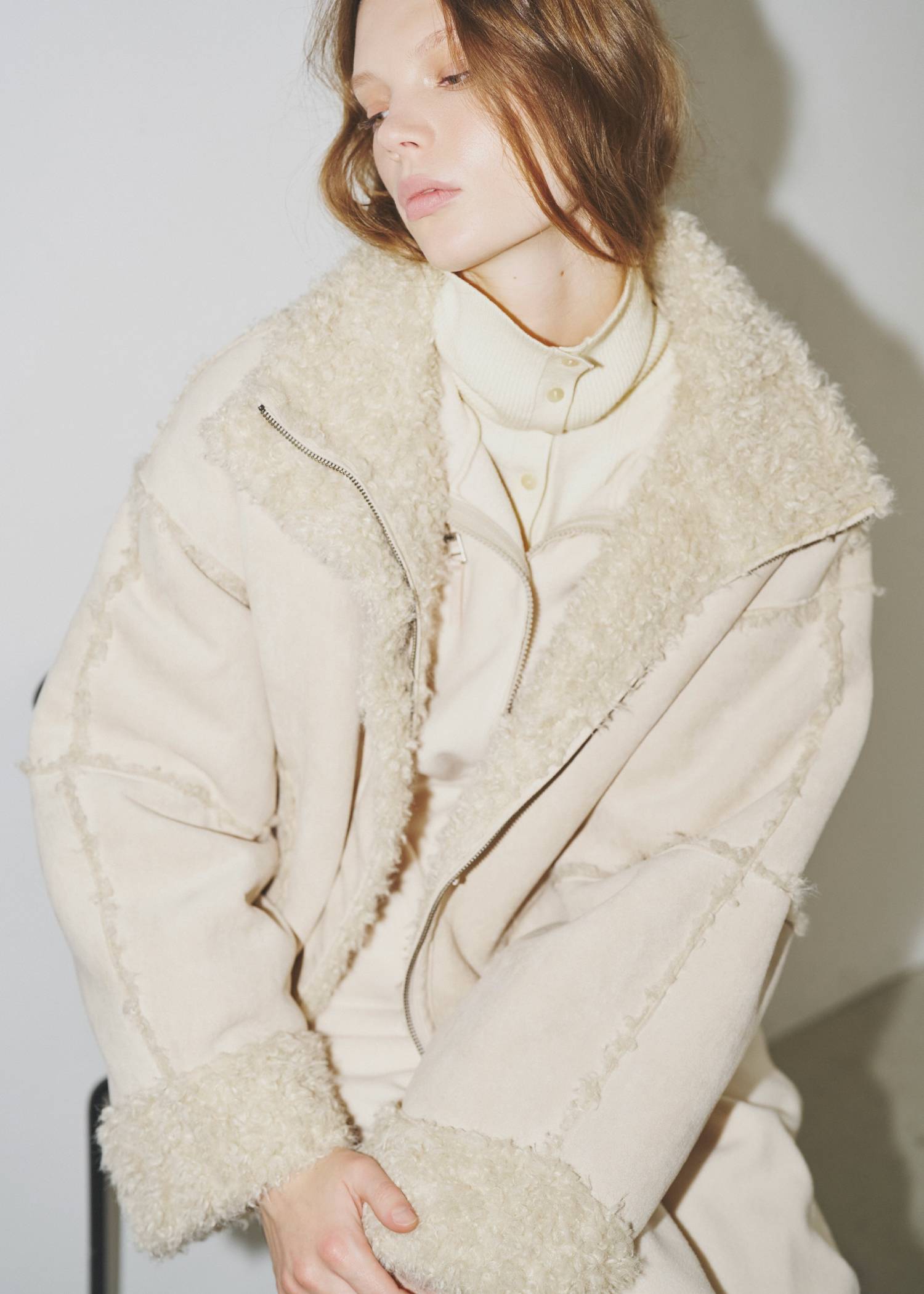 reversible poodle fur bomber JK