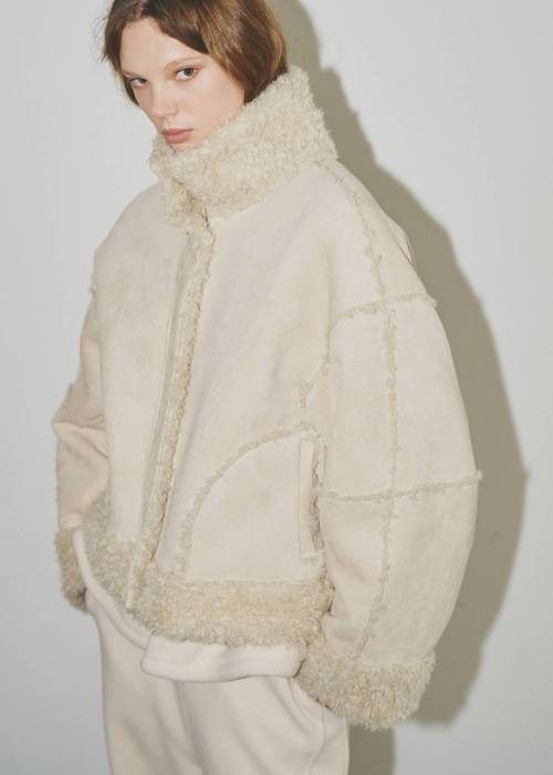 reversible poodle fur bomber JK