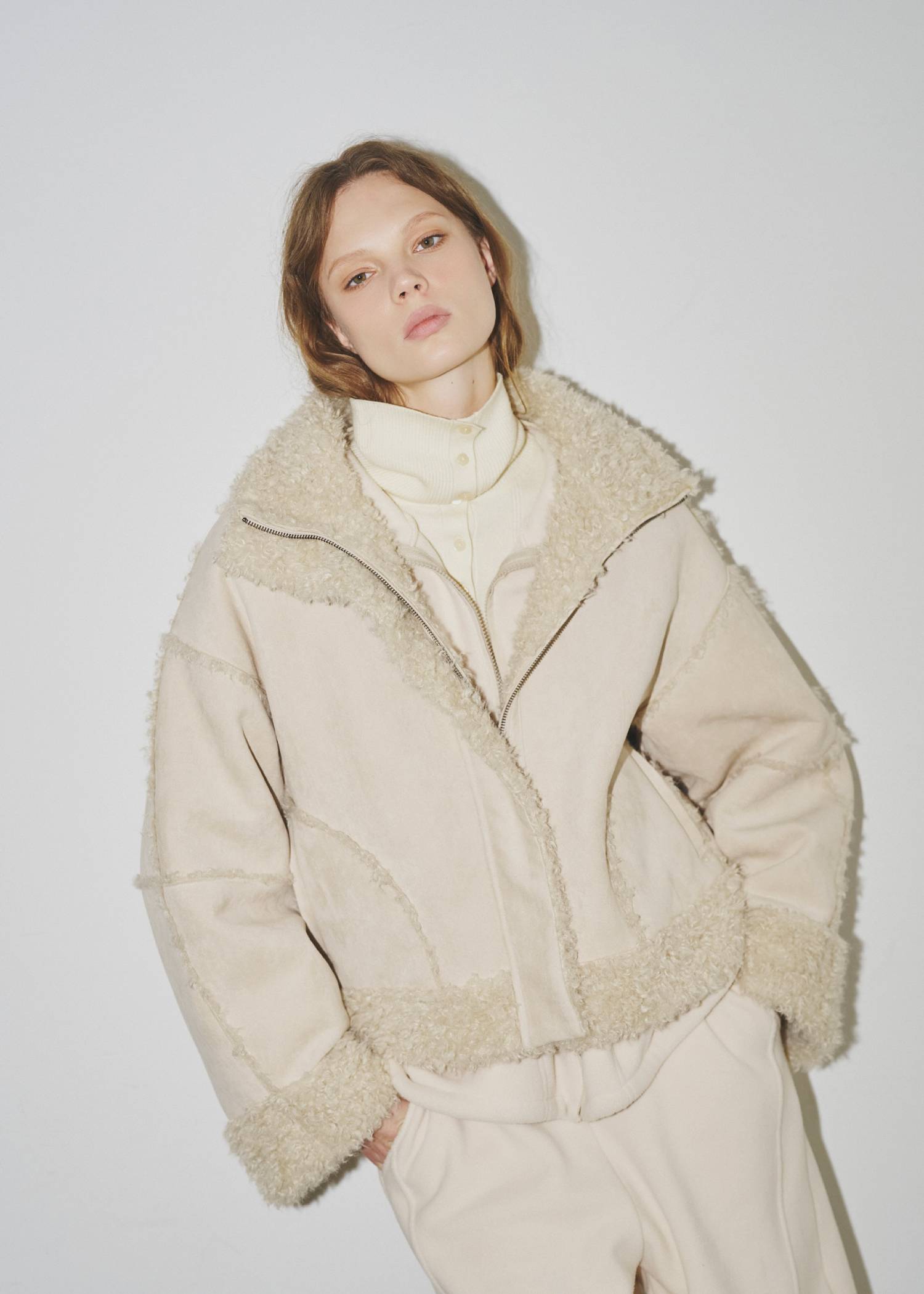 reversible poodle fur bomber JK