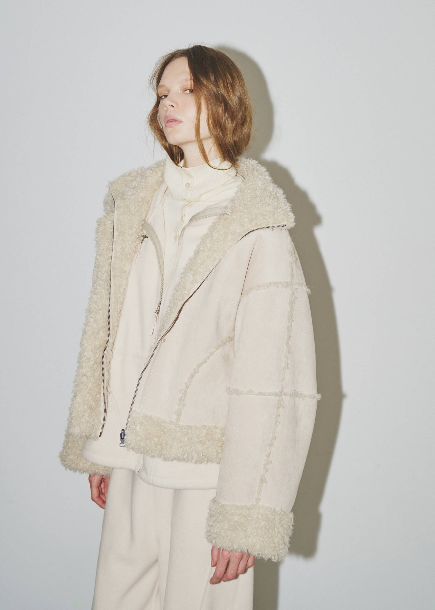 reversible poodle fur bomber JK