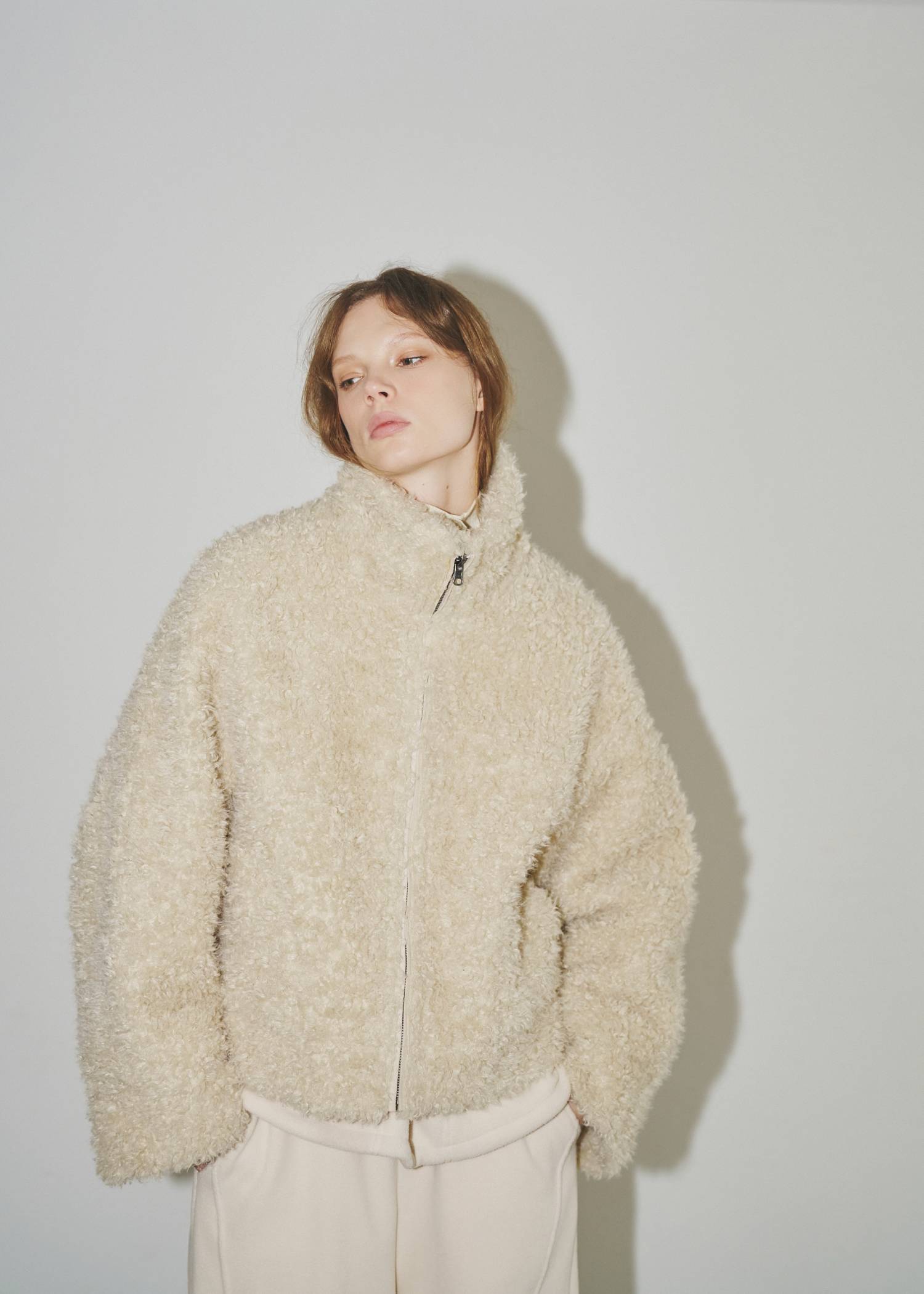 reversible poodle fur bomber JK