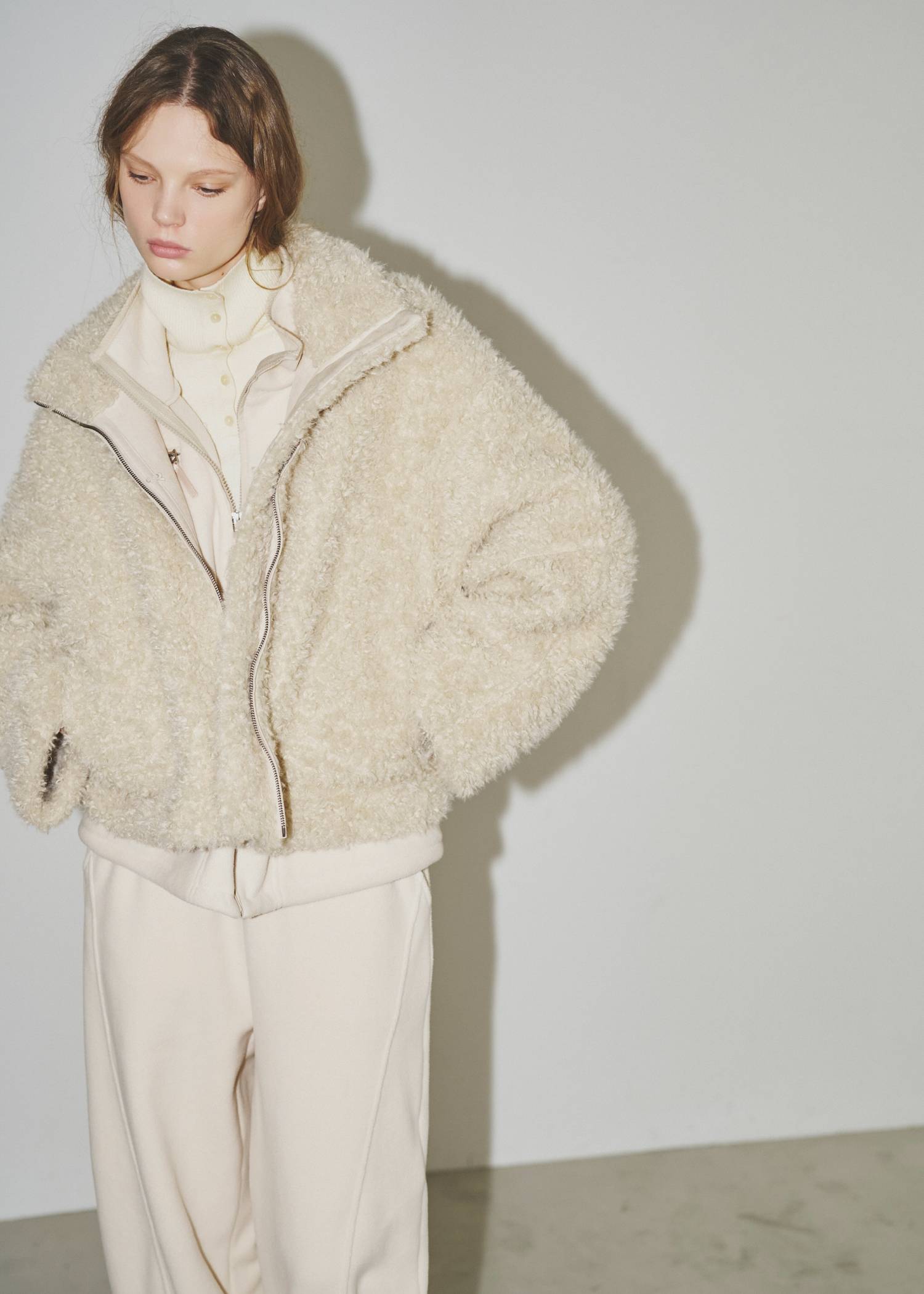 reversible poodle fur bomber JK