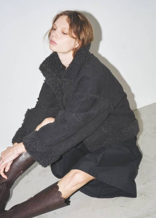 reversible poodle fur bomber JK