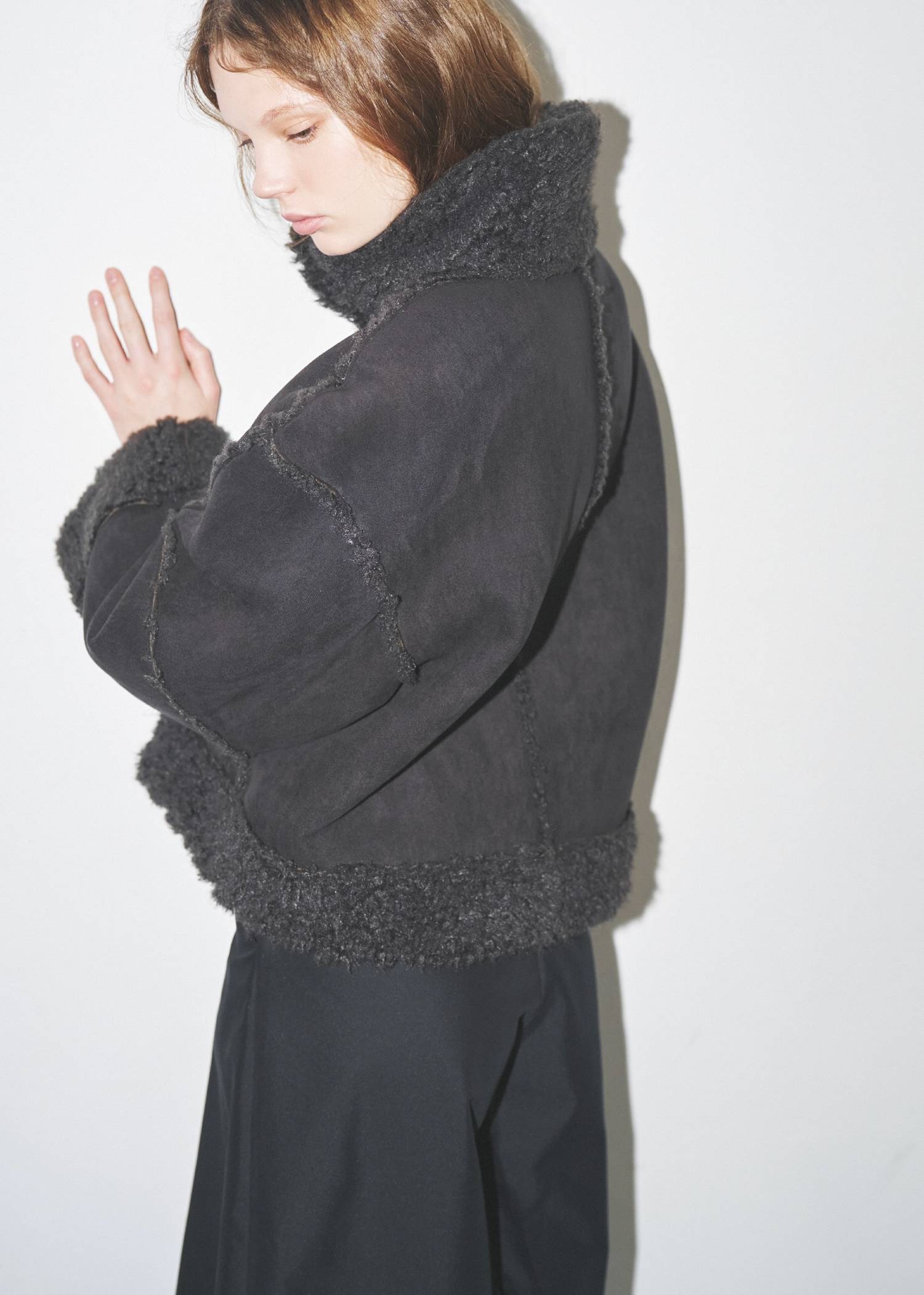 reversible poodle fur bomber JK