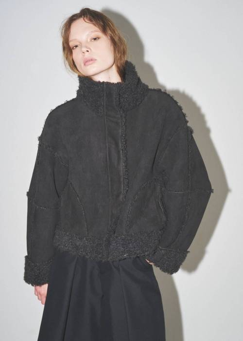 reversible poodle fur bomber JK