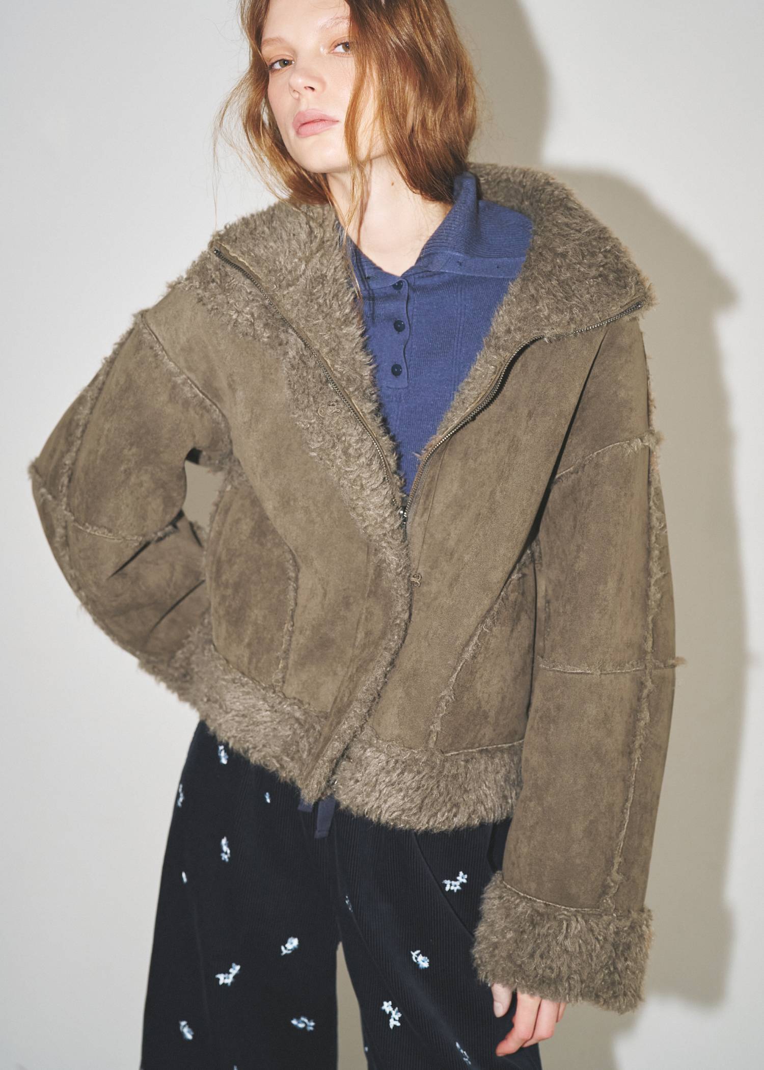 reversible poodle fur bomber JK