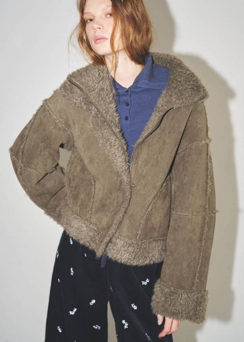 reversible poodle fur bomber JK