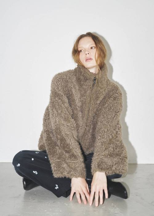 reversible poodle fur bomber JK