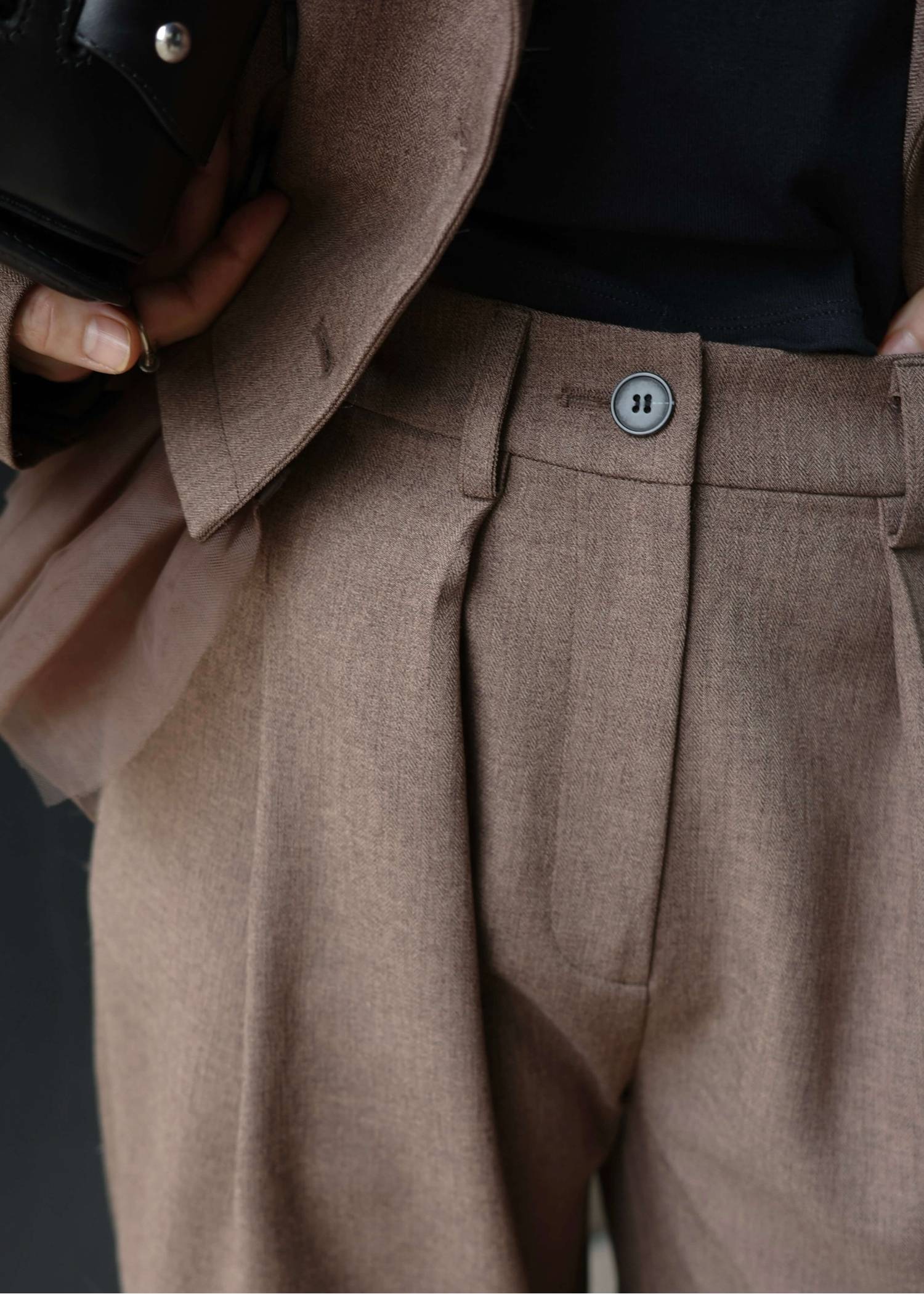 herringbone comfort tuck slacks PT