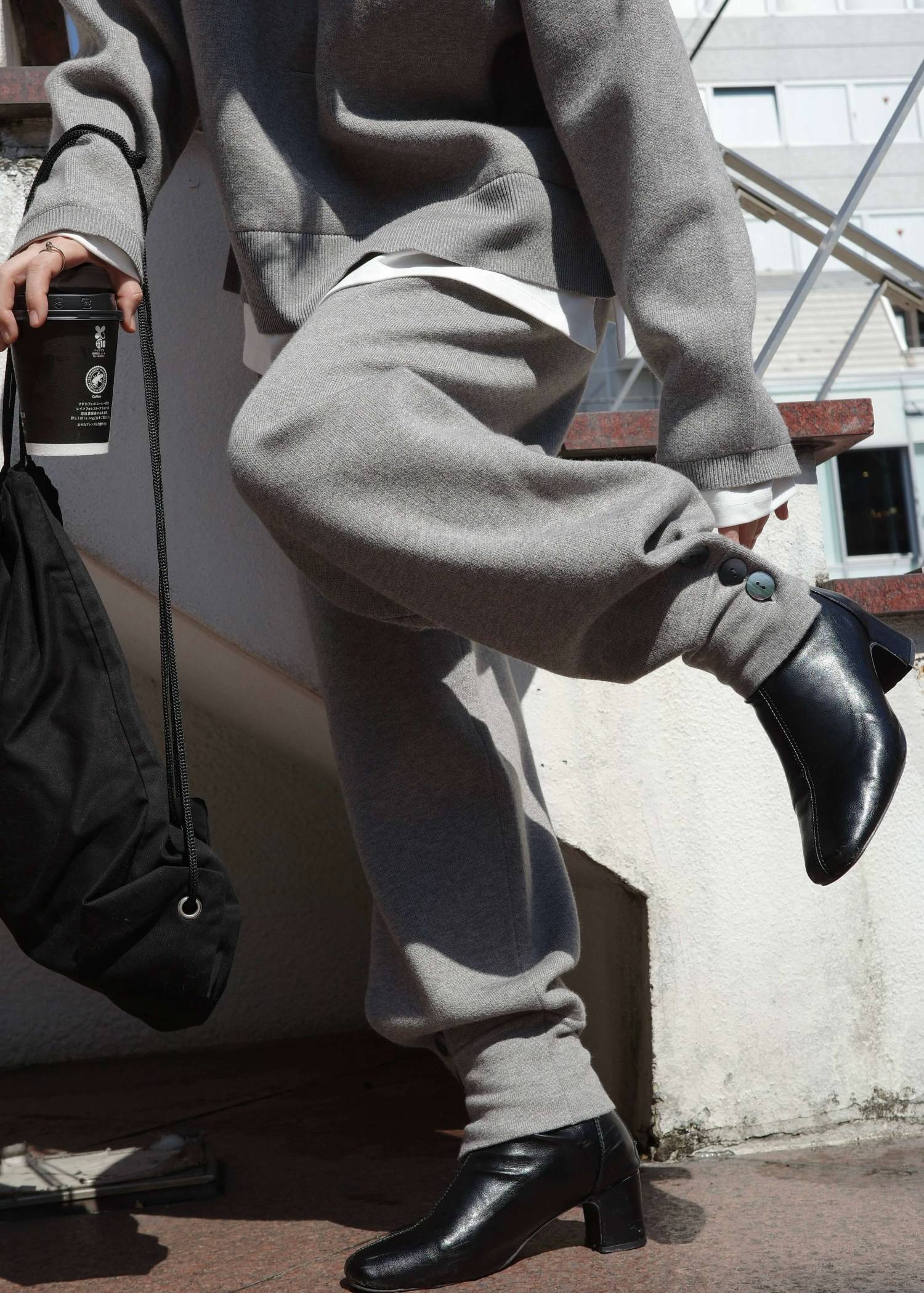 button cuffs convert hem jogger knit PT