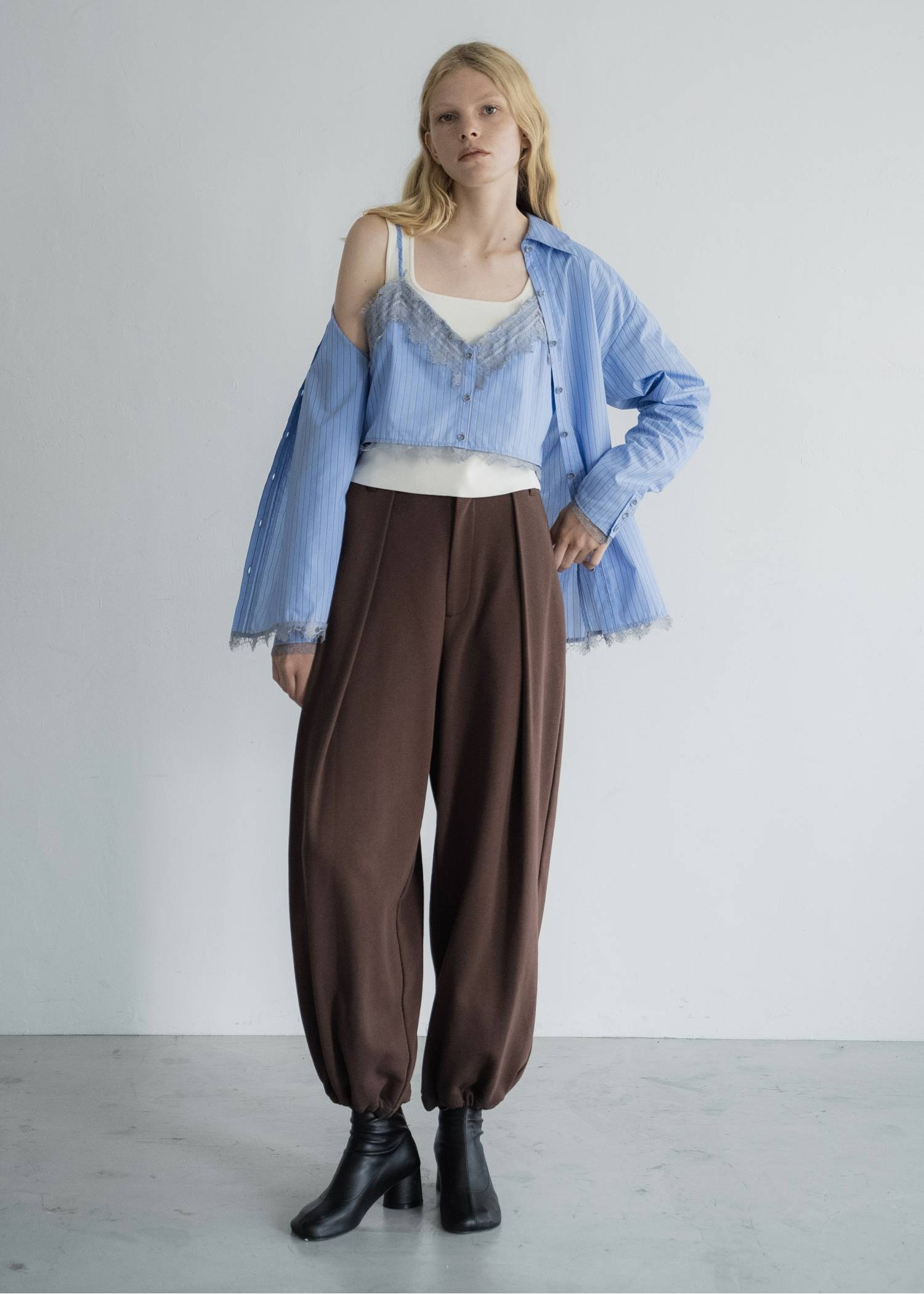 deep tuck drawstring hem sweat PT