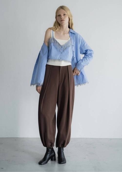 deep tuck drawstring hem sweat PT