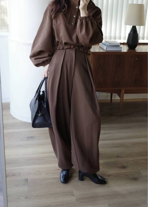 deep tuck drawstring hem sweat PT