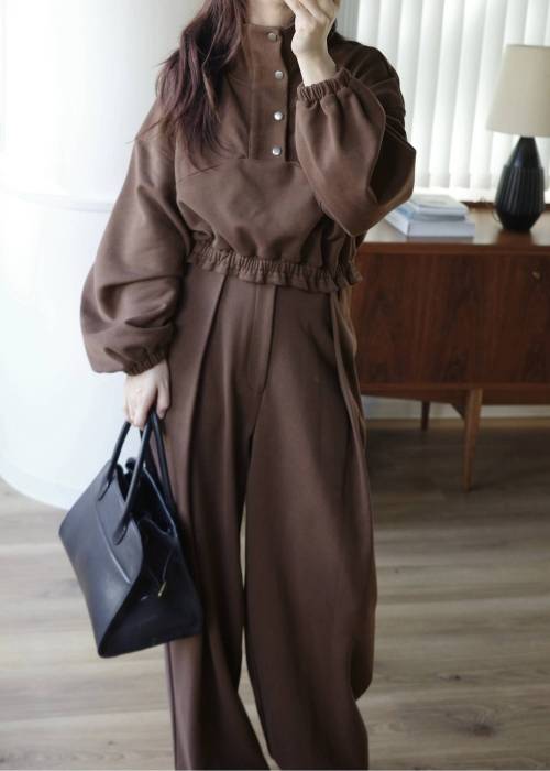 deep tuck drawstring hem sweat PT
