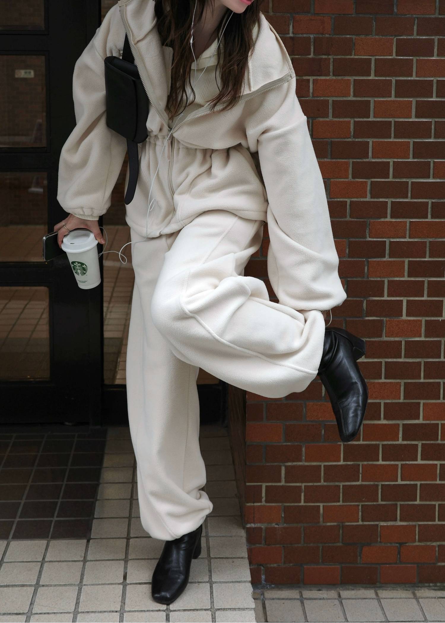 waist drawstring fleece PT