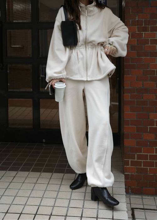 waist drawstring fleece PT