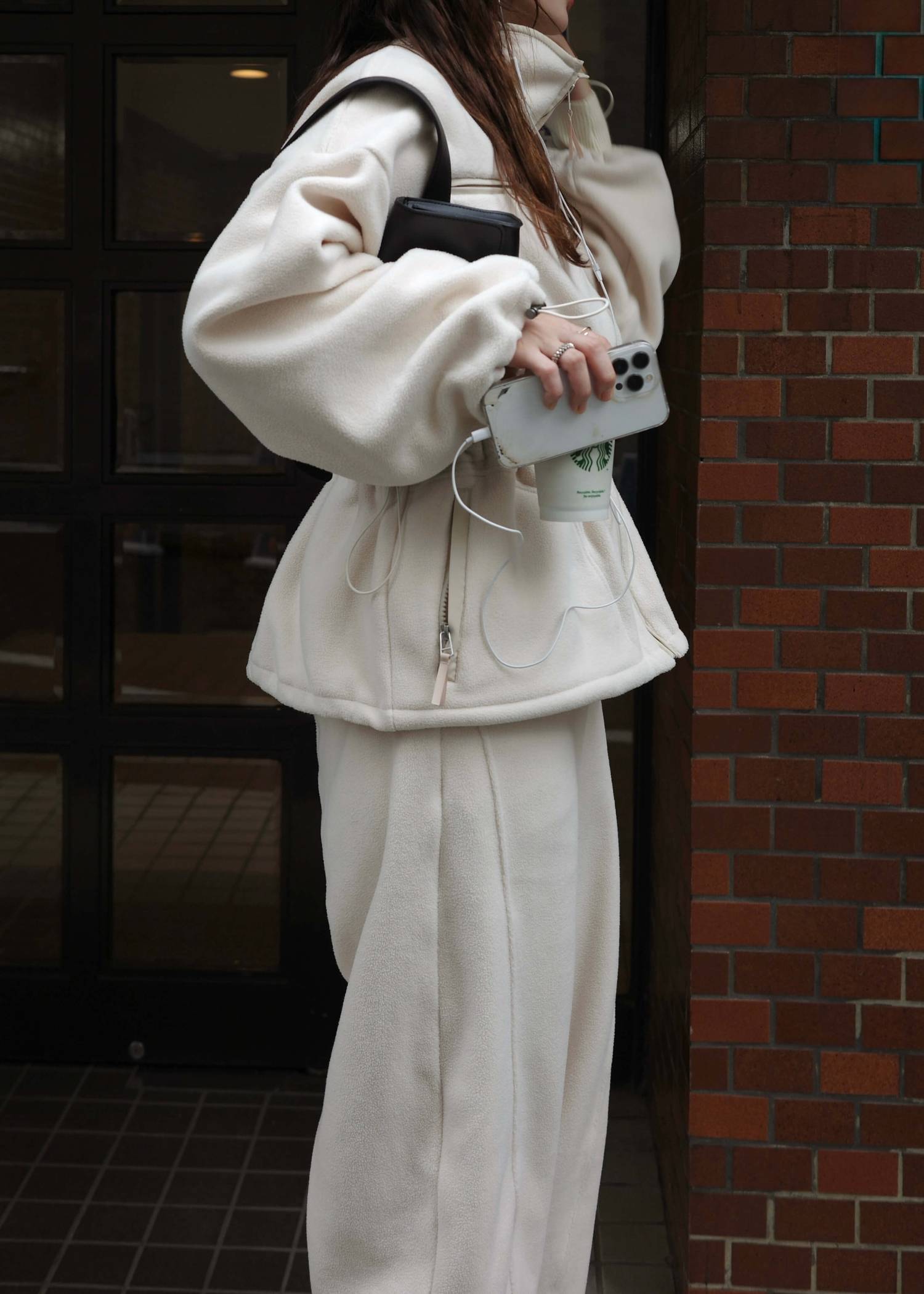 waist drawstring fleece PT