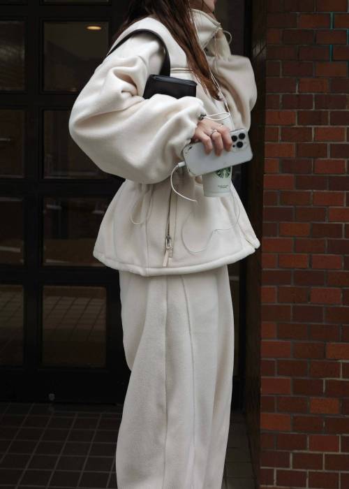waist drawstring fleece PT