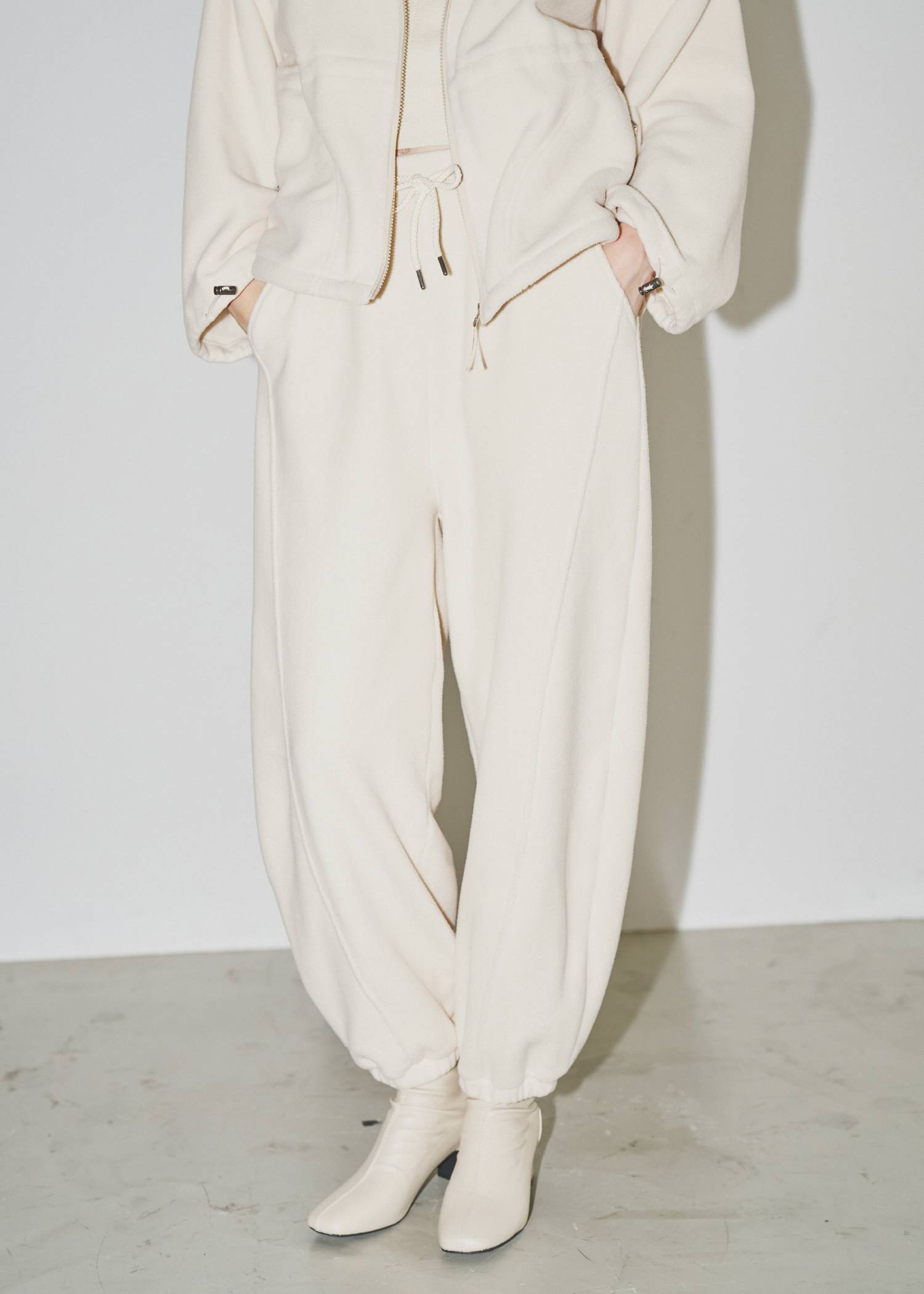 waist drawstring fleece PT
