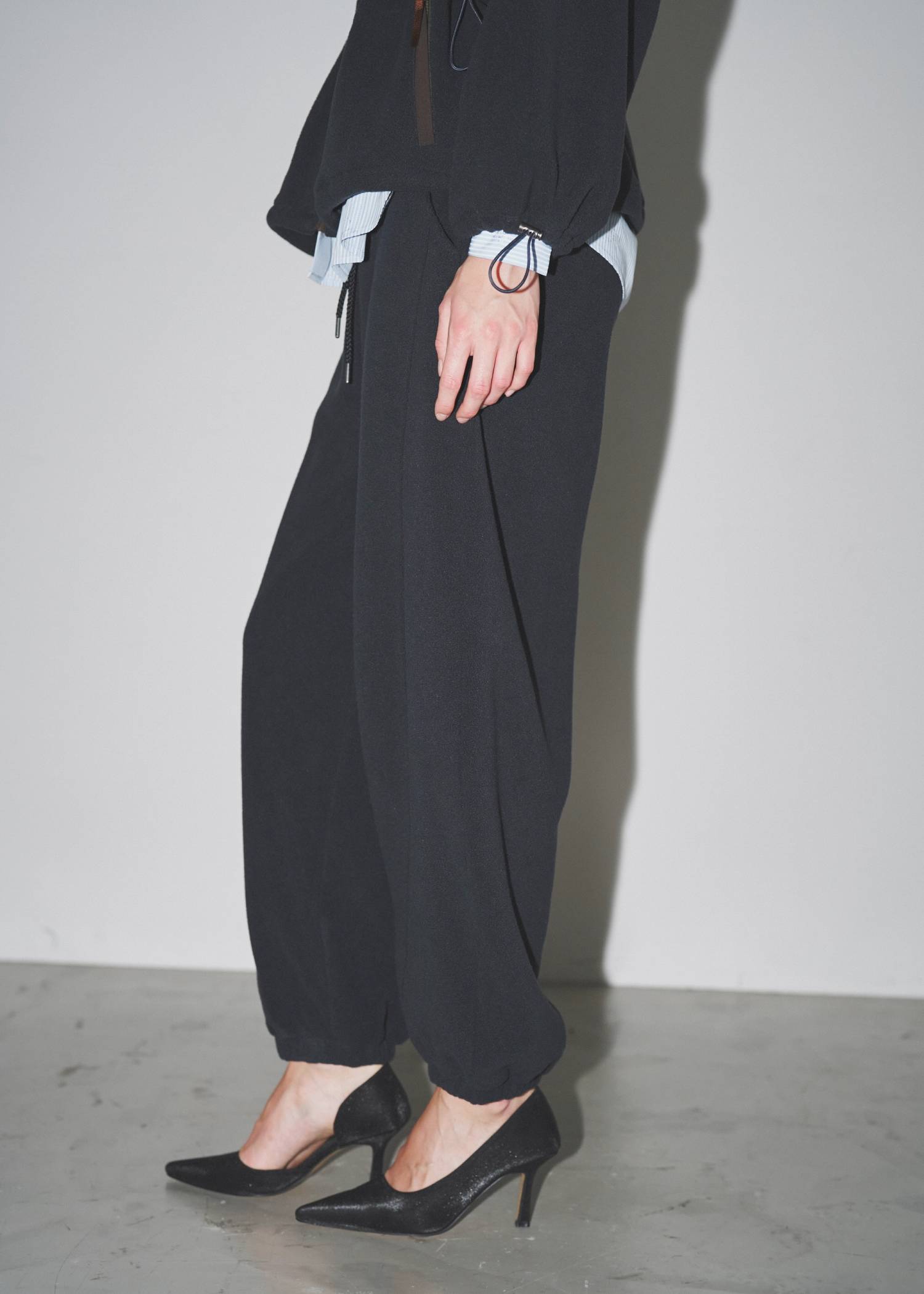 waist drawstring fleece PT