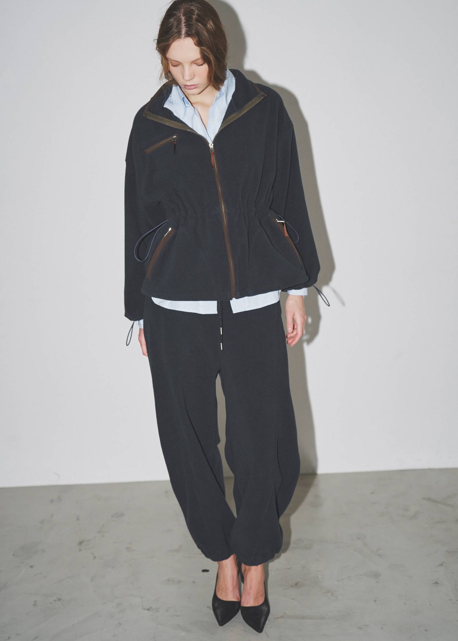 waist drawstring fleece PT