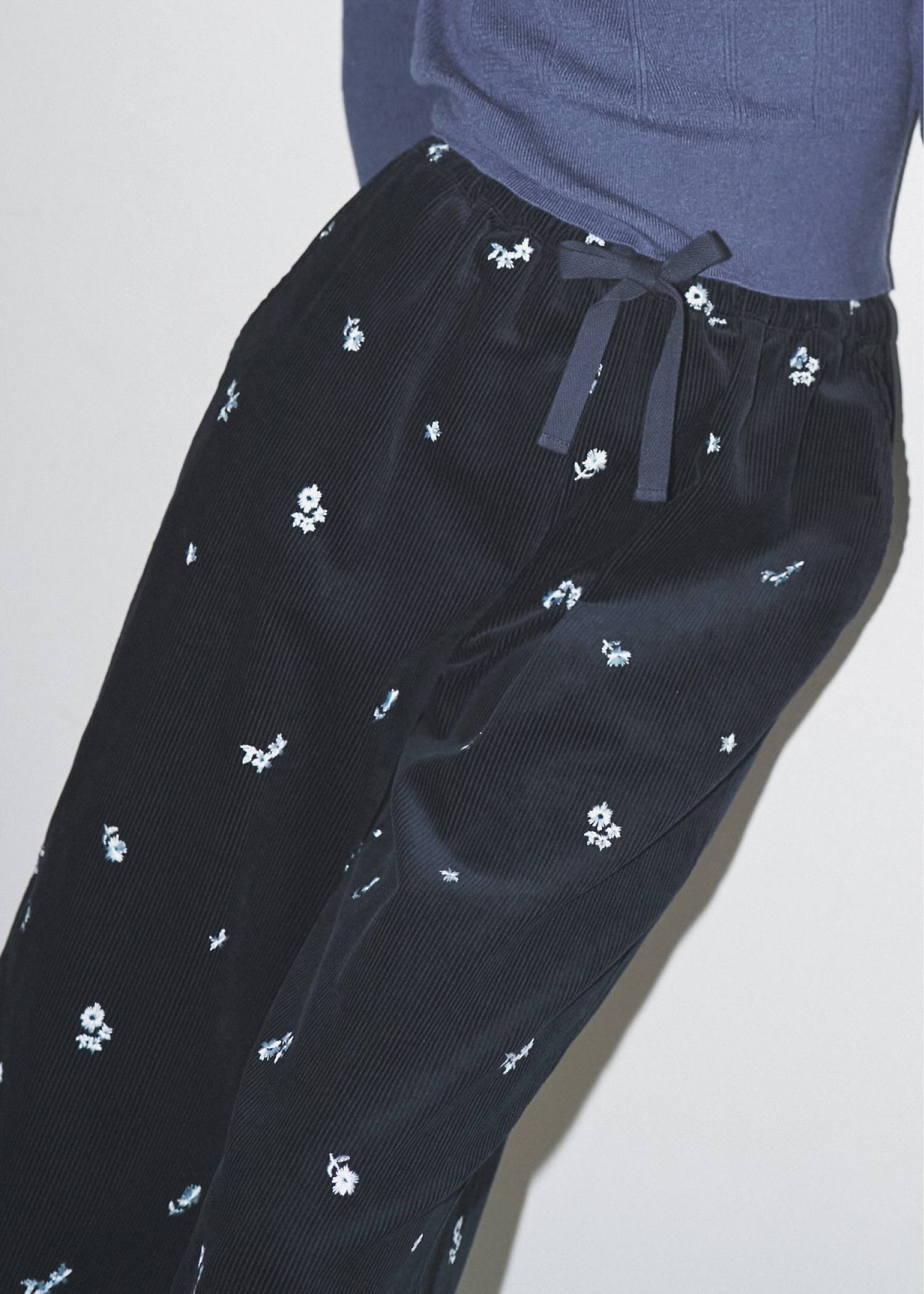 floral embroidery corduroy relax PT