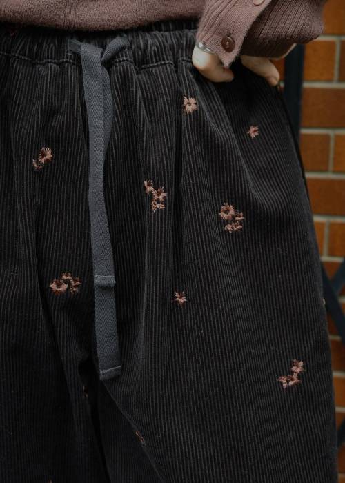 floral embroidery corduroy relax PT