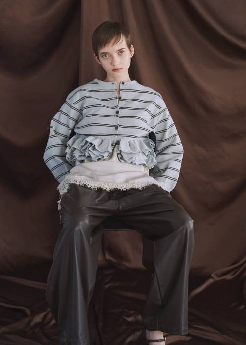 soft synthetic leather relaxed tuck PT