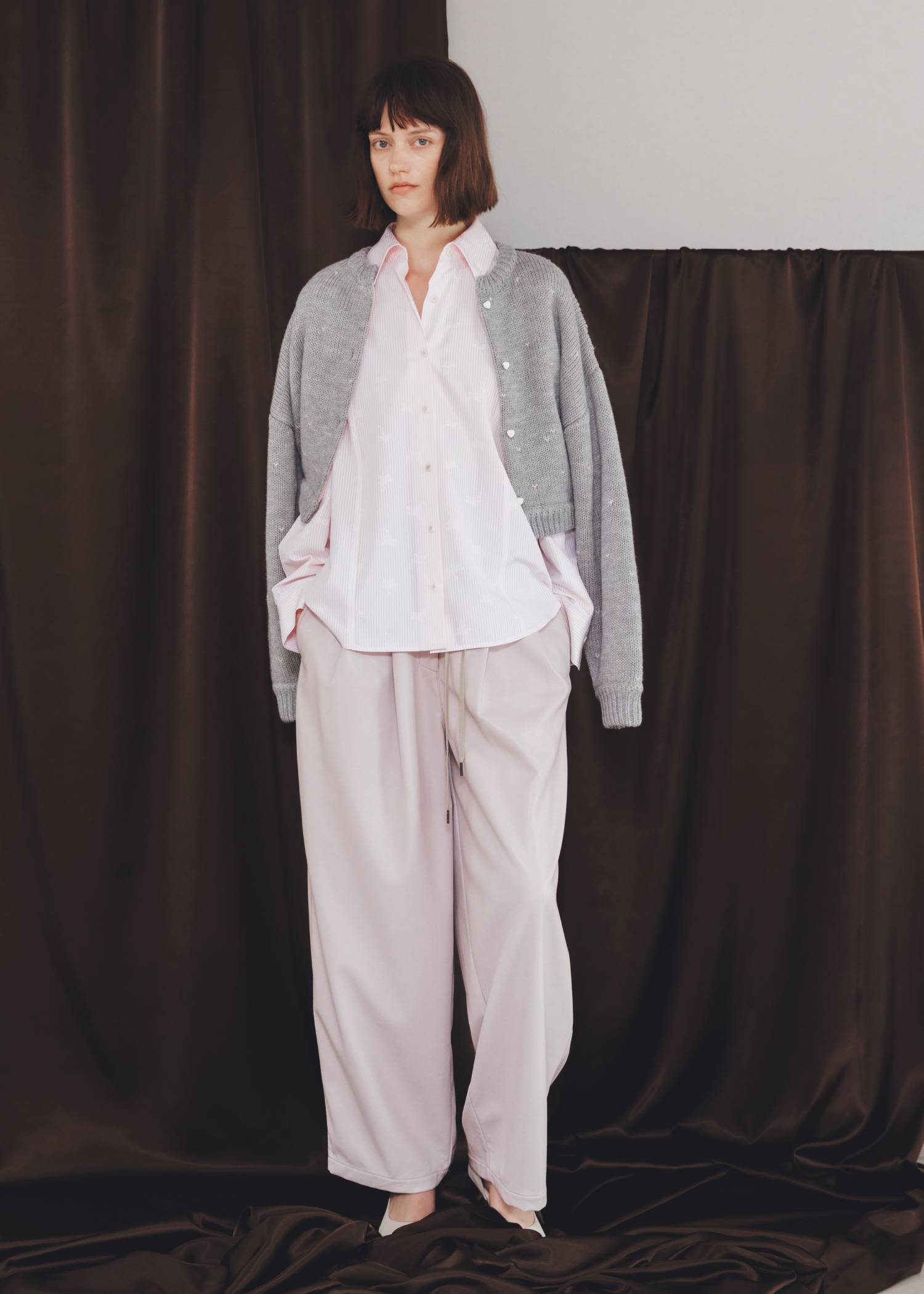 soft synthetic leather relaxed tuck PT